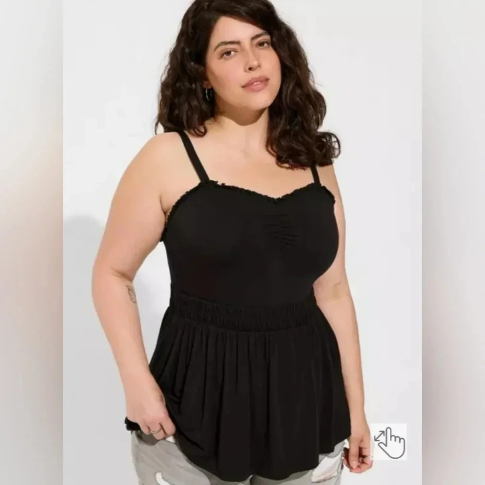 Super Soft Sweetheart Ruched Babydoll Top